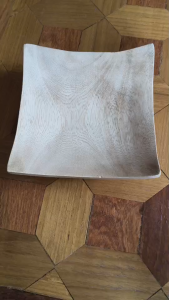 จานไม้ ตกแต่ง ทำจากไม้แท้ อบแห้งทำสีสวยงาม