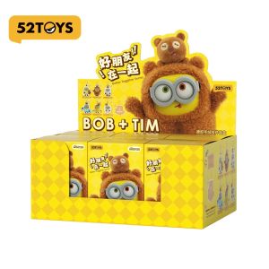 52TOYS | 52TOYS Minion Bob Tim Plush Blind Box Despicable Me Cute Face Pendant Cartoon Keychain Mystery Box Collectible Toy Birthday Gift