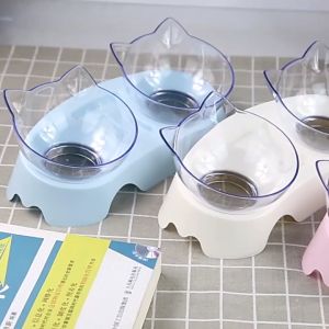 ชามอาหารสัตว์เลี้ยง  ชามข้าวและน้ำ ชามแมว ชามหมา สามรถปรับเอียงได้ 15องศา อุปกรณ์ให้อาหารสัตว์ (จัดโปรชามแมว)