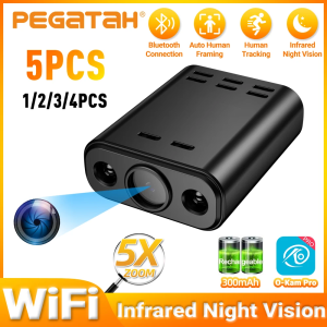 1-5PCS 5MP Mini WIFI Camera HD Built-in Battery Human Tracking IP Remote Monitoring Camcorders IR Night Vision Body Protable Cam