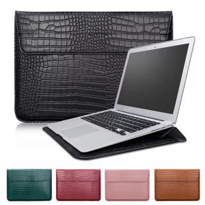 ซองใส่แล็ปท็อปหนัง PU ลายจระเข้ แบบแม่เหล็ก สำหรับ Macbook Samsung Lenovo HP ขนาด 11 12 13 14 15 16 นิ้ว