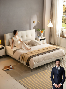 Creamy Style Techno Fabric Bed