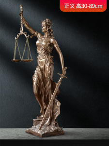 Justice Goddess Themis Statue Fair Justice Sculpture Bronze Casting Office Gift Law Scale Decorative Ornaments European Style