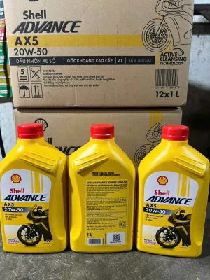 Dầu nhớt gốc khoáng Shell Advance 20W-50 dành cho xe mô tô xe số xe côn tay