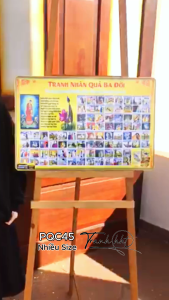 Khung tranh nhân quả 3 đời tranh Phật treo tường Tranh treo tường Phật giáo nhân quả ba đời tráng gương PQC45