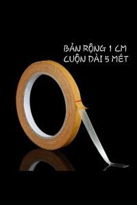 Cuộn Băng Keo 2 Mặt Lưới Bản 1cm/2cm Dài 5 Mét Chuyên Dùng Dán Cố Định Vật Dụng Nhà Cửa Chi Tiết Nhỏ