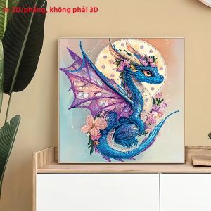 Tranh Thêu Kim Cương Khung Phẳng Không Viền Họa Tiết Động Vật Phong Cách Hiện Đại Dành Cho Gia Đình Người Già Và Người Thân Kim Cương Tròn & Hình Dạng Đặc Biệt