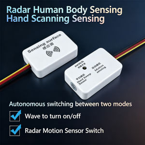 2-in-1 Radar Human Body Sensing+Hand Scanning Switch DC5V12V24V LED Light Control for Stairway Closet Kitchen Cabinet Bedside