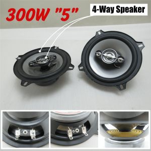 2 Pcs 5 Inch 4-Way Coaxial Car Speakers 300W Max Power Universal Auto Audio for Car Door Installation Replace Speakers Upgrade