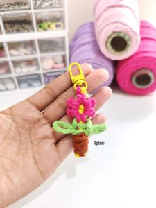 (KF) Bagcharm Macrame Flower Keychain by Bylora