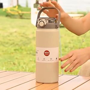 Bình inox 316 giữ nhiệt 2 lớp dung tích 1200ml có ống hút kèm quai xách tiện dụng