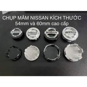 Logo chụp mâm vành bánh xe Nissan kích thước 54mm/ 60mm cao cấp