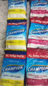 Champion Supra Power X-Stain Fabric Conditioner Floral Scent 3 wash Pack | Red and Yellow Packaging 105gramsx6pcs