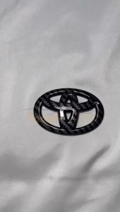 READY STOCK ! Car Sticker Steering Wheel Emblem Logo Badge Decals Car Styling For Toyota Carbon fiber Vios Carola wish
