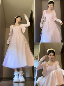 PEIZIXUAN | Đầm Dây Hồng Pháp Elegance Thu Nữ