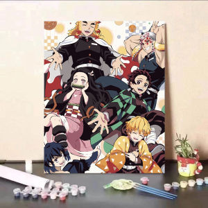 Bandai | Oil Painting Demon Slayer Classic Japan Anime By Numbers Modern Wall Decor for Living Room Bedroom Perfect Gift No Frame
