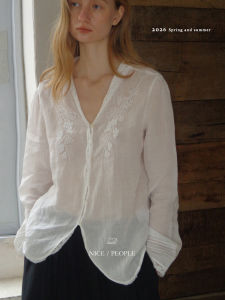Embroidered Lace Trimmed Transparent Look Shirt