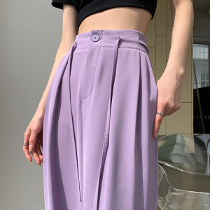 Quần lau nhà ống suông nhỏ thường ngày cho nữ quần Quần ống rộng phiên bản thu hẹp cạp cao dáng ôm 2023 mùa hè