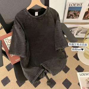 Áo Thun Nam Tay Ngắn Cổ Điển Đã Giặt Được Rộng Rãi Phù Hợp Với Áo Sơ Mi Nửa Tay Cổ Điển Mỹ Kiểu Cổ Điển Thời Trang Cổ Tròn Cotton Vải Bông Mùa Hè Tinh Khiết