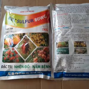 Bacca BMC Sulfur 80WG Gói 1kg DẠNG CỐM Thuốc trừ nhện đỏ nấm bệnh