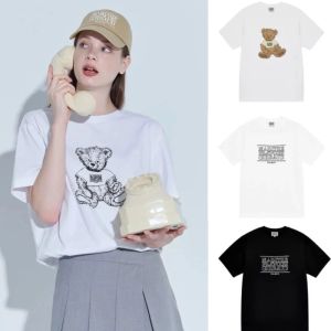 Cute Bear Print Loose Casual Short Sleeve T-Shirt Summer Fashion Womens Top Comfortable Breathable Versatile Casual Wear