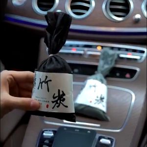 TLE 100g X 2pcs Black /Grey Japanese Bamboo Charcoal Bag Active Carbon Air Freshener For Car/Home/Office