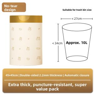 MONLEYTA | Durable Thickened Drawstring Trash Bags Large Size Kitchen Plastic Bags Easy To Carry Affordable Set Home Use Tear Resistant