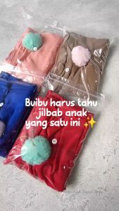 Kerudung Pashmina Instan Anak Balita Lucu Bahan Jersey Tebal Pastan Anak Pompom Jilbab Pastan Anak