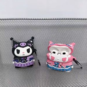 Casing Airpods Desain Kartun Lucu Kuromi-3D Untuk Airpods 1 2 Penutup Casing Perlindungan Penuh Lembut