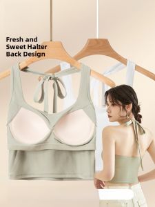 MiiOW | Cat Woman Modal Cotton Halter Top Women Summer With Chest Pad Base 2025 New Outwear Sleeveless Shirt Original Design Slim Fit