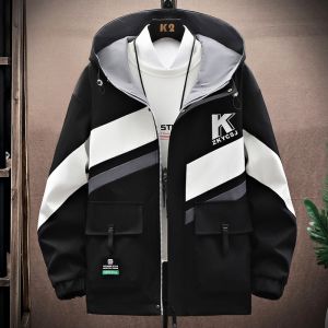 ROMON | Loose Casual Mens Jacket Romon Spring Autumn New Style Outdoor Windproof Hooded Coat Standard Fit Fashion Urban Youth Outerwear