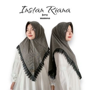 Hijab Instan Renda Senada Motif Kekinian Jersy/kerudung Wanita Muslim Renda Mewah Riana