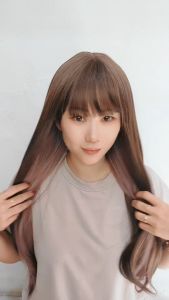Ryuuta Wig Basic Cap Panjang Lolita Ulzzang 2 Tone Fanny Rattan Haze Blue
