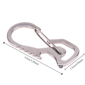Lifter Hex Driver Bottle Opener Keychain RingKeychain Hook  Outdoor Stainless Steel Carabiner Cap  Multi Tool Hiking Accessories