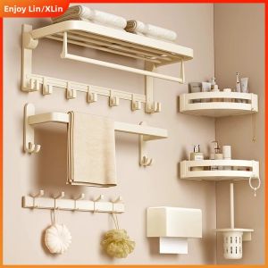 Milk White Space Aluminum No-Drilling Towel Rack