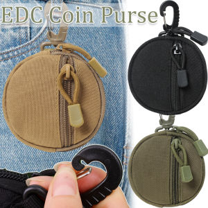 🔥ร้อน🔥กระเป๋าคาดเอว Dompet Koin แนวยุทธวิธีใหม่กระเป๋าคาดเอวกันน้ำแบบพกพาสำหรับกีฬากลางแจ้งที่เก็บทรงกลมกล่องหูฟังเหรียญอุปกรณ์ปีนเขา