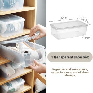 Transparent Stackable Space Saving Plastic Shoe Box