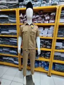 SETELAN PEMDA LENGAN PENDEK SERAGAM PNS BAHAN ELEMENT