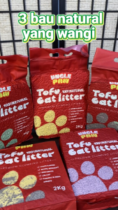 【6L 2KG】Premium Tofu Cat Litter 100% Natural Water Absorbent Odor-control Low Dust Fast Collecting Cat Litter