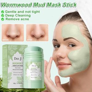 Mugwort Acne Clay Mask Stick Remove Blackheads Shrink Pores Exfoliation Moisturizing Oil Control Skincare