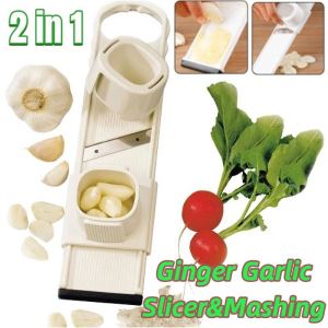Garlic Slicer Cutter Shredder Multi-Functional Kitchen Tool for Vegetable Peeling & Garlic Pressing