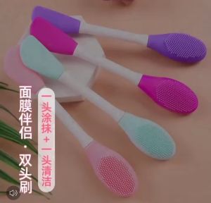 Bàn Chải Silicon Rửa Mặt Tẩy Tế Bào Chết Cọ Silicon Trộn Mask Mặt Nạ 2 Đầu - giao ngẫu nhiên