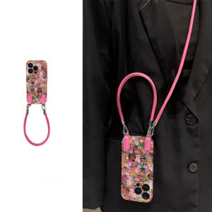 LeLangDe Full Screen Vacation Style KT Phone Case for Samsung S24 Ultra S23 plus S22 Cute Lanyard S21 A55 Hard Shell A54 A53