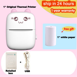 KGG Portable Mini Thermal Printer Wireless BT 203dpi Photo Sticker Label Memo Wrong Question Printing Paper No Ink Print