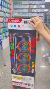 สำหรับ ลำโพงบลูทูธ ซับวูฟเฟอร์ ไฟ LED (แถมฟรี ไมโครโฟนไร้สาย+รีโมท) เบสหนัก ลำโพง 043