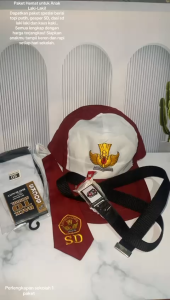 Topi Merah Putih Gesper & Aksesoris Pakaian Anak SD
