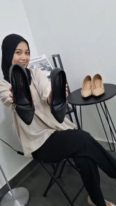 FARADELA Ellen Sepatu Pantofel Wanita Kerja Kantor Hak Runcing 5cm 5F01-02