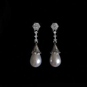 Classic Diana Princess French Retro Elegant Luxury Shiny Waterdrop Pearl Earrings Womens Fashion Jewelry Accessories