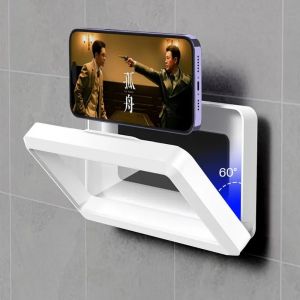 No-Drill Waterproof Phone Holder for Bathroom & Kitchen - 360° Rotatable Touchscreen Strong Adhesive