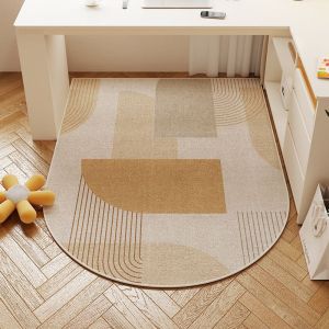 VIKAMA Wabi Sabi Texture Swivel Chair Cushion Anti Slip Scratch Resistant Wear-Resistant Office Floor Mat Home Decoration